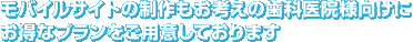 モバイルサイトの制作もお考えの歯科医院様向けにお得なプランをご用意しております